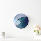 Blaue Meereswellen Runde Wanduhr (Zuhause)