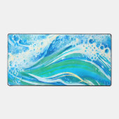 Blaue Meereswellen Schreibtischunterlage (Vorderseite)