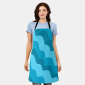 Blaue Meereswellen Schürze (Getragen)