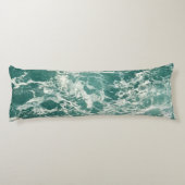 Blaue Meereswellen Seitenschläferkissen (Rückseite)