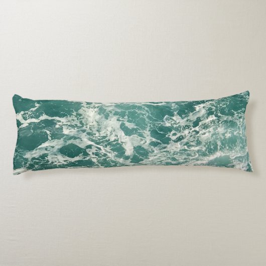 Blaue Meereswellen Seitenschläferkissen (Rückseite)