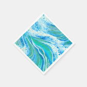 Blaue Meereswellen Serviette (Ecke)