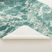 Blaue Meereswellen Sherpadecke (3/4)