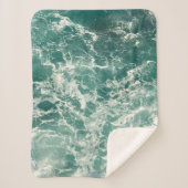 Blaue Meereswellen Sherpadecke (Vorderseite)