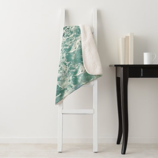 Blaue Meereswellen Sherpadecke (Beispiel)