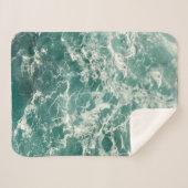 Blaue Meereswellen Sherpadecke (Vorderseite (Horizontal))