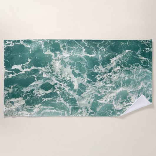 Blaue Meereswellen Strandtuch (Vorderseite)