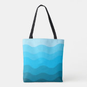 Blaue Meereswellen Tasche (Rückseite)