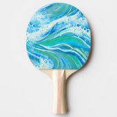 Blaue Meereswellen Tischtennis Schläger (Vorderseite)