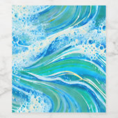 Blaue Meereswellen Weinetikett (Einzelnes Label)