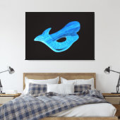 blaue Meerjungfrau auf schwarz umhüllten Leinwand (Insitu (Schlafzimmer))