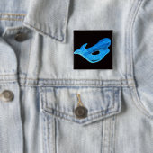 blaue Meerjungfrau auf schwarzem Knopf Button (Beispiel)
