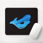 blaue Meerjungfrau auf schwarzem Mousepad (Mit Mouse)