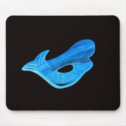 blaue Meerjungfrau auf schwarzem Mousepad (Vorne)