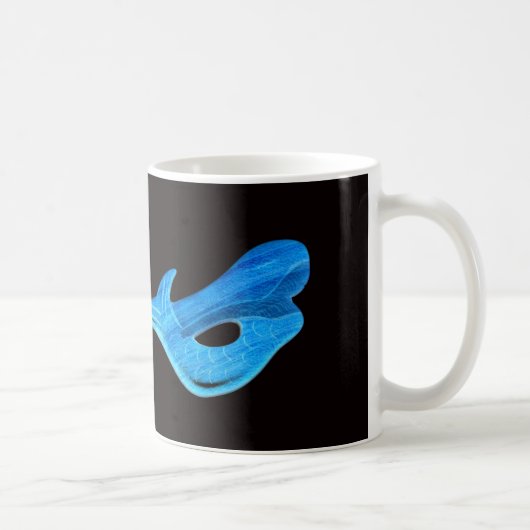 Blaue Meerjungfrau auf schwarzer Tasse (Rechts)