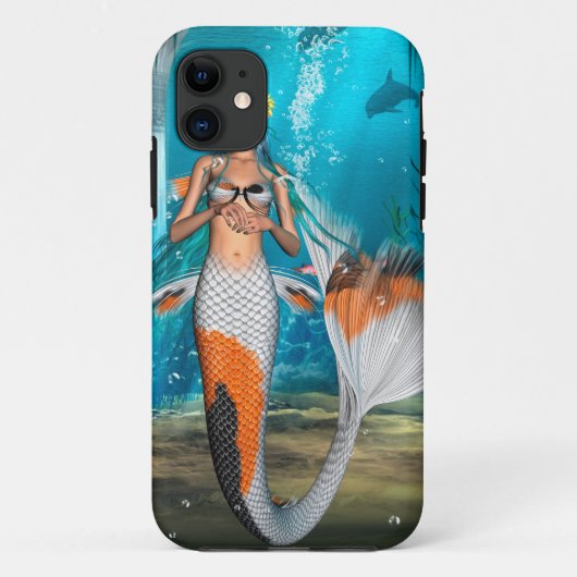 Blaue Meerjungfrau Case-Mate iPhone Hülle (Rückseite)