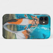Blaue Meerjungfrau Case-Mate iPhone Hülle (Rückseite (Horizontal))