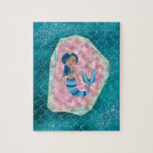 Blaue Meerjungfrau in rosa Muschel Puzzle (Vertikal)