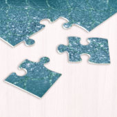 Blaue Meerjungfrau in rosa Muschel Puzzle