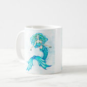 Blaue Meerjungfrau Kaffeetasse (Vorderseite Links)