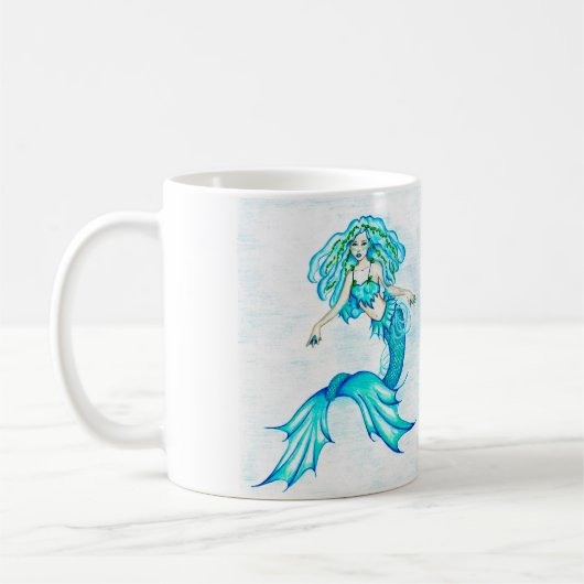 Blaue Meerjungfrau Kaffeetasse (Links)