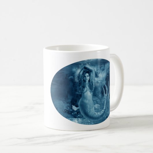 Blaue Meerjungfrau Kaffeetasse (VorderseiteRechts)