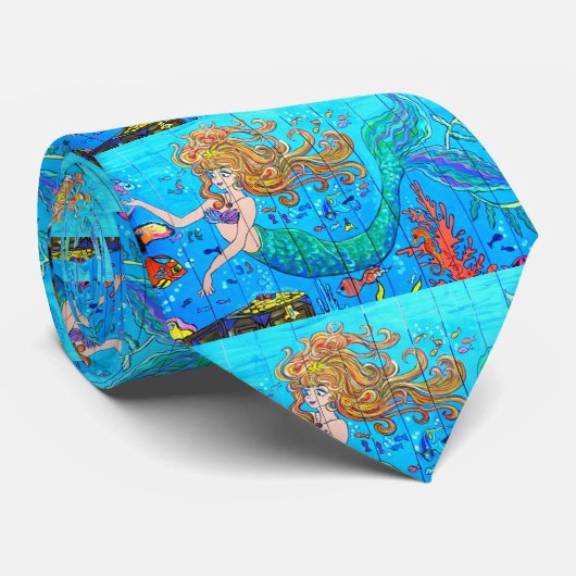 Blaue Meerjungfrau-Krawatte Krawatte (Gerollt)