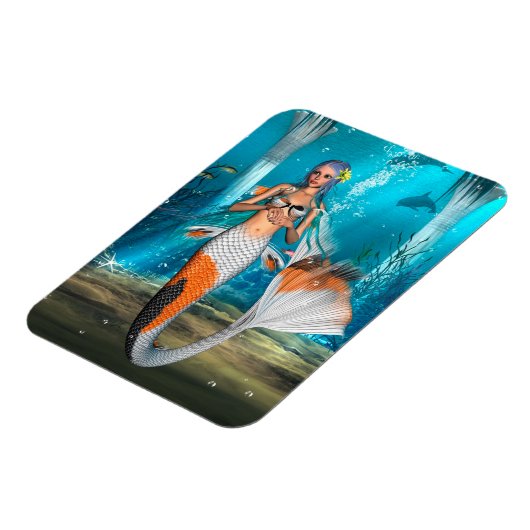 Blaue Meerjungfrau Magnet (Linke Seite)