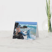 Blaue Meerjungfrau-Mitteilungskarten Karte (Vorderseite)