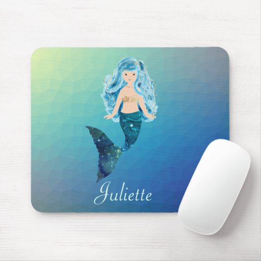 Blaue Meerjungfrau Mousepad (Mit Mouse)