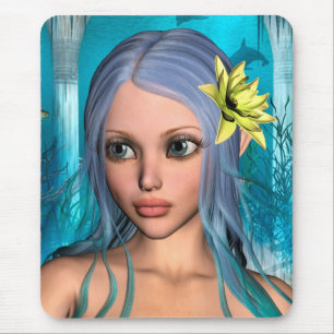 Blaue Meerjungfrau Mousepad