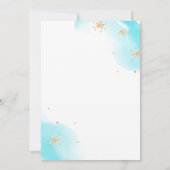 Blaue Meerjungfrau Schwanz Geburtstag unter dem Pa Einladung (Rückseite)