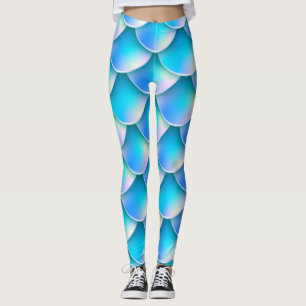 blaue Meerjungfrau Schwanz Leggings