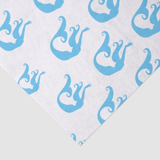 Blaue Meerjungfrau-Silhouette Seidenpapier (Ausschnitt)