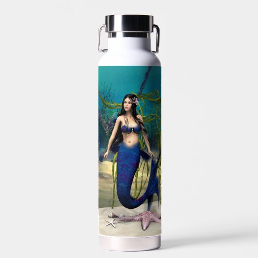 Blaue Meerjungfrau Trinkflasche (Vorne)