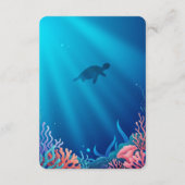 Blaue Meerjungfrau unter der Sea Baby-Dusche Begleitkarte (Rückseite)