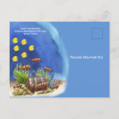 Blaue Meerjungfrau unter der Sea Boy Baby Dusche Einladungspostkarte (Rückseite)