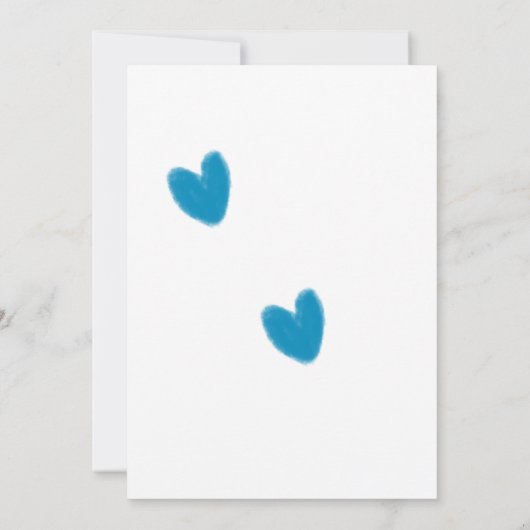 Blaue Meerjungfrau Wasserfarbenherz geben Geburtst Einladung (Rückseite)