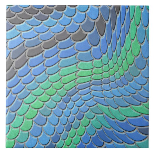 Blaue Meerjungfrauen, Fischskala Fliese (Vorderseite)