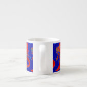 Blaue Meerjungfrauen mit rotem Button Espressotasse (Rückseite)