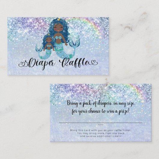 Blaue Meerjungfrauen unter der Windelung Begleitkarte (Vorne/Hinten)