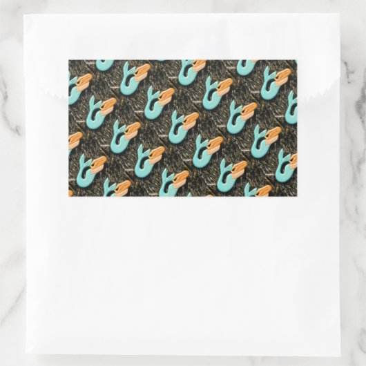 Blaue Meerjungfrauensticker Rechteckiger Aufkleber (Tasche)