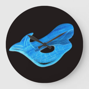 blaue Meerjungfrauuhr Große Wanduhr