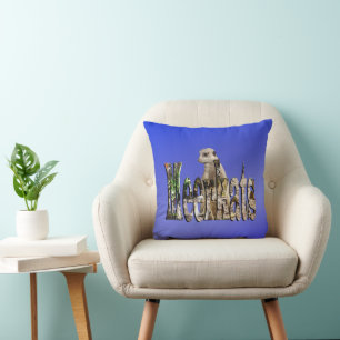 Blaue Meerkats, Kissen mit Wirbel.
