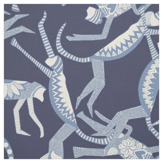 Blaue Meerkatze Stoff (Muster)