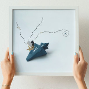 Blaue Meerwasserdekoration Gedicht "Küstengewässer Poster