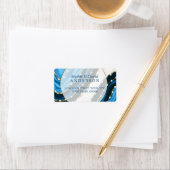 Blaue Meerwasserfarbe Perlen Hochzeit Adressaufkleber (Insitu)