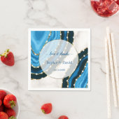 Blaue Meerwasserfarbe Perlen Hochzeit Serviette (Beispiel)