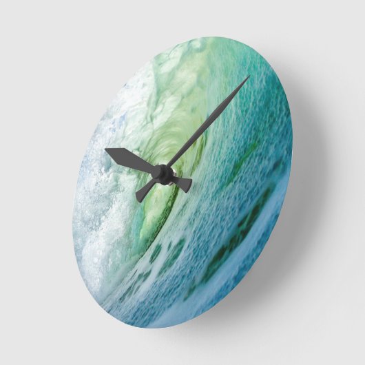 Blaue Meerwasserfarbe Runde Wanduhr (Winkel)