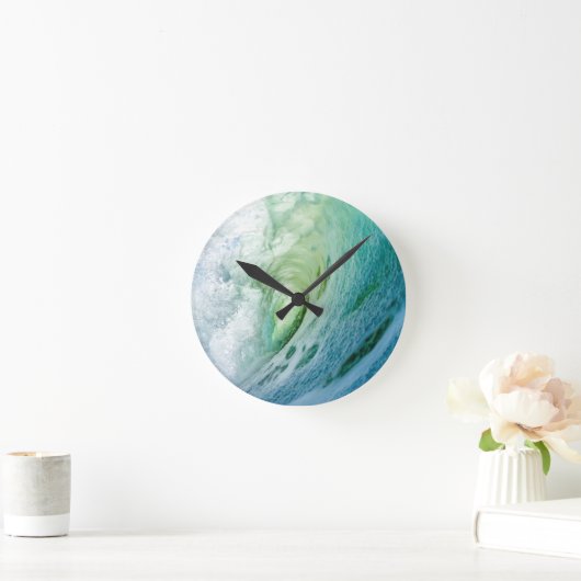 Blaue Meerwasserfarbe Runde Wanduhr (Zuhause)
